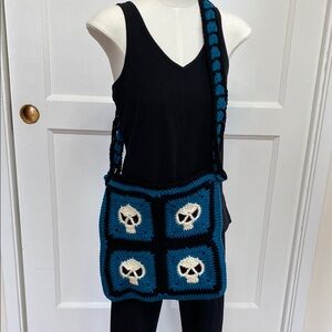 Handmade Skull Design Crochet Bag
